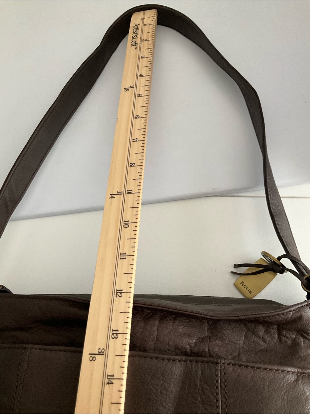 Rolfs Dark Brown Leather Bag Purse - Picture 11 of 11